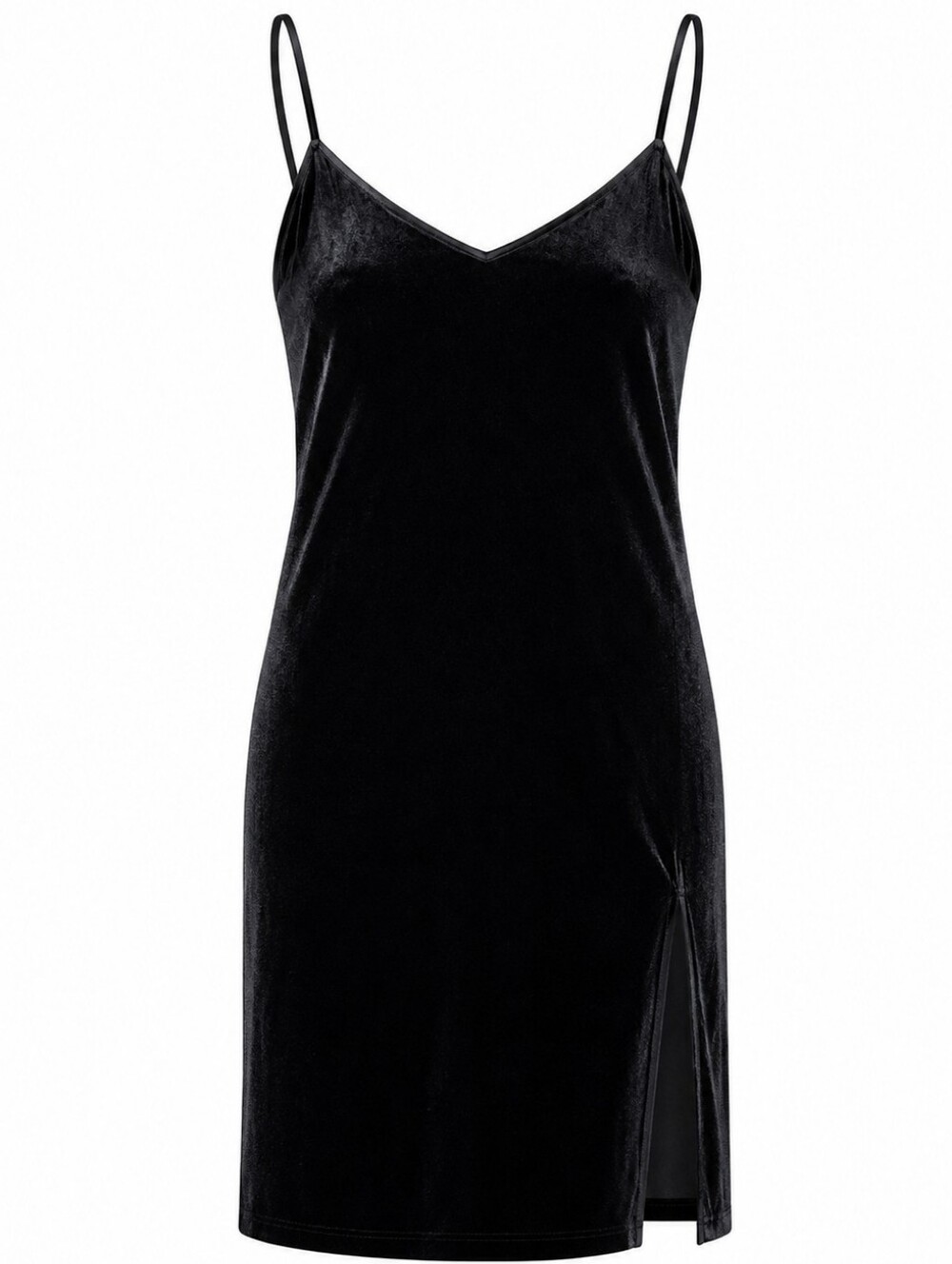 SANCTUARY | Black Velvet Holiday Midi Slip Dress Side Slit Spaghetti Straps | XS